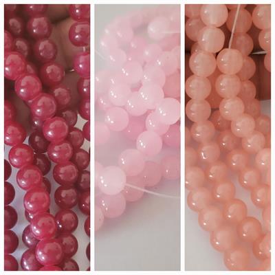 100 Pcs Round Glass High Quality Beads 8mm Craft Sets DIY, In Various Colors