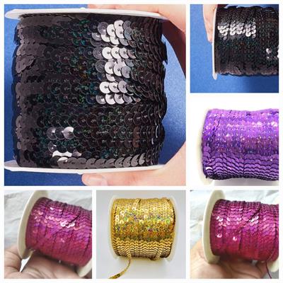 10 yards/Lot 5mm Colorful Loose Round Flat Sequins Laser Giltter Sequins for Crafts