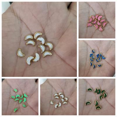 50 Pcs Acrylic Kundan Stones, Moon Shape for Embroidery, Aari work, Jewel making, Art works & Crafts 6x4 mm