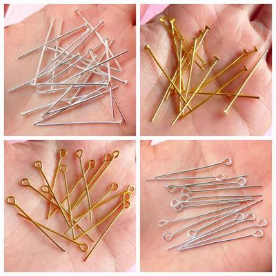 10 Grams  Gold, Silver Color Eye  pins, Head Pins Findings For DIY Jewelry Making Jewelry Accessories