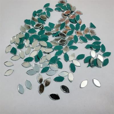 Pack 300 Pcs Mini Glass Eye Shape Mirror Beads For Crafts and Used In Embroidery (7mmx4mm)