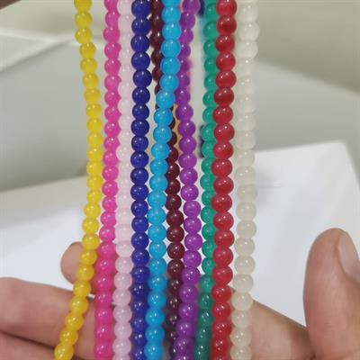 100 Plus Pcs Round Beads 4mm Glass Craft Sets DIY in Various Colors