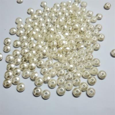 10 gm Off white Ring Beads With Holes Plastic For Making Crafts DIY 8mm