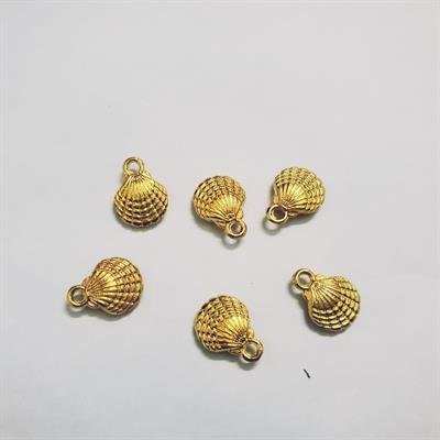 6 Pcs Sea Shell Shape Metal Earring in Gold 10 mm