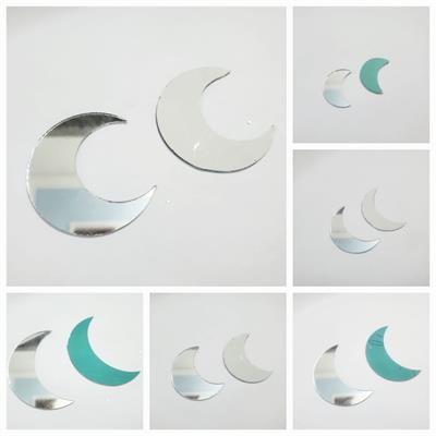 1 Pair Craft Mirrors Moon, Shape for Crafts Projects, Decoration In various Sizes