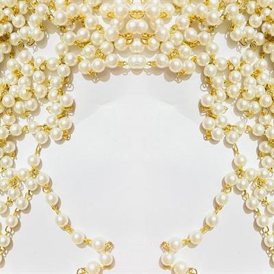 1 meter Acrylic Pearl Chain for Jewellery Making Art & Craft Work, Embroidery Work, Decoration 4mm