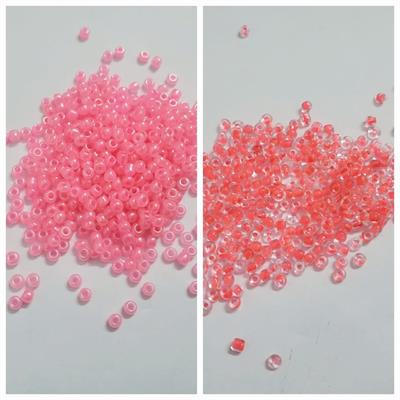 Pack of 2 Tola (1 Tola Each) Glass Round Beads, Pony Bead Crafts, DIY 2mm