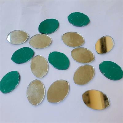 40 Pcs Oval Shape Craft Mirrors, for Crafts, Decoration (18mmx10 mm)