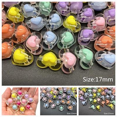 10 gm Acrylic Beads Multicolor Plastic for Making DIY Craft In Various Shapes