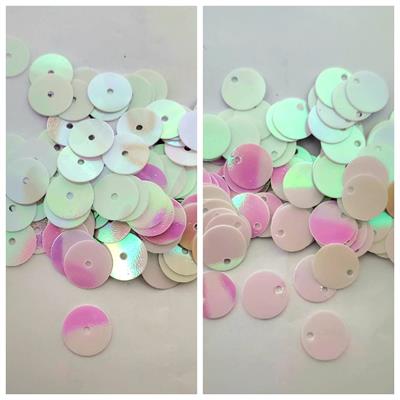 10 gm Sequins Craft Loose, Flat Round for DIY Crafts,10mm (centre and side hole)