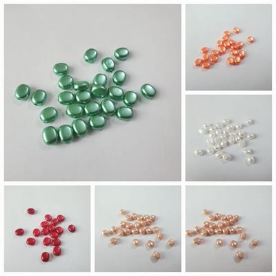 10 gm Colorful Acrylic Oval Beads for Crafst DIY with holes (8mmx6mm)