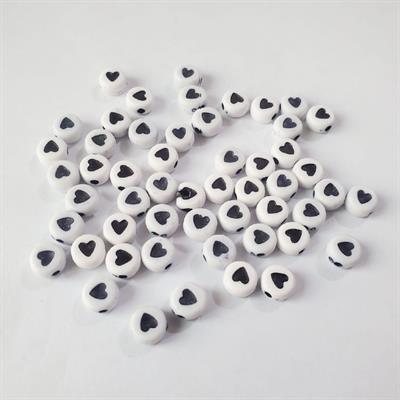 Pack of 100 Pcs Acrylic Heart Sign Beads in a (Round 6 cm)