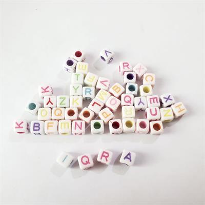 Pack of 100 Pcs Acrylic Alphabet Letter Beads in a (Square 6 cm)