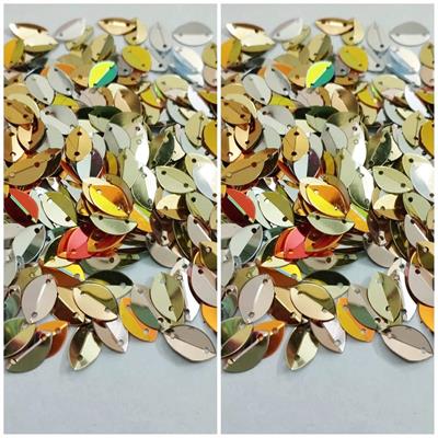 10 Gm Folded Oval Boat Shape, Regular Sequins in Mixed