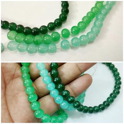 100 Pcs Round Glass High Quality Beads 8mm Craft Sets DIY, In Various Colors