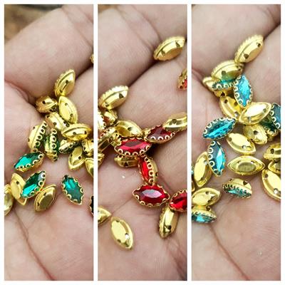 12 Pcs ,Crystal Faceted eye Beads, Crafts DIY in Various Colors (5mmx10mm) Small Size