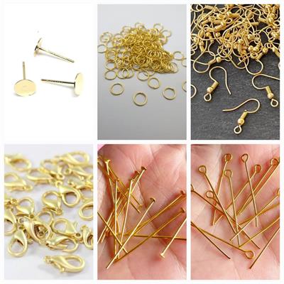 Pack of 6 (20 Pcs Each) Jewellery Raw Materia Deals, Hooks, RIngs, Locks etc