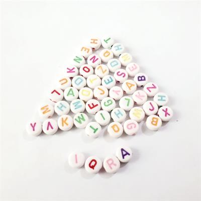 Pack of 100 Pcs Acrylic Alphabet Letter Beads in a (Round 6 cm)