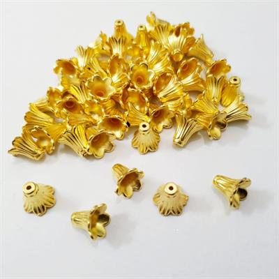 40 Pcs Plastic Golden Bell Design for Latkan Making, Toran Making, Craftwork 12mm