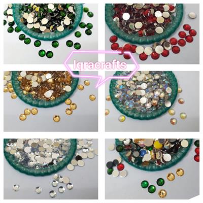 300 Plus Pcs Shiny Kundan Beads DIY Sewing Craft Sets Small Size 6mm Resins