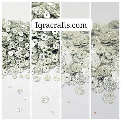  1 Tola  Glitter Sitaray in Silver , 3mm,4mm,6mm ,8mm