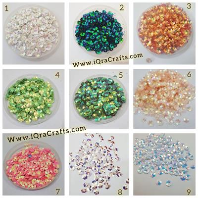 1 Tola Flower Sitaray in Various Colors, Beautiful Design, Sequins Craft Supplies 7mm