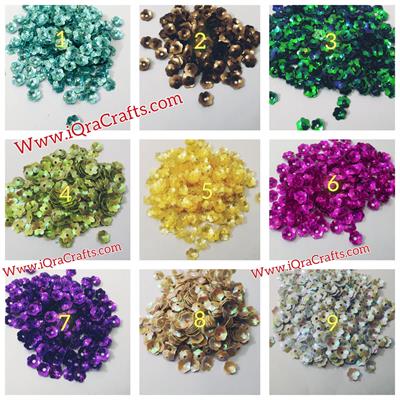 1 Tola Flower Sitaray in Various Colors, Beautiful Design, Sequins Craft Supplies 7mm