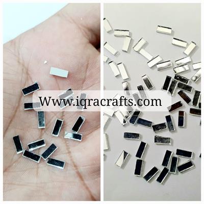 300 Pcs DIY Small Craft Mirrors, Rectangle Shape Mirror Tiny Size (7mmx3mm)