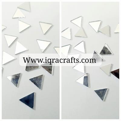100 Pcs DIY Small Craft Mirrors Triangle, Shape for Crafts Projects, Decoration 10mm/13mm