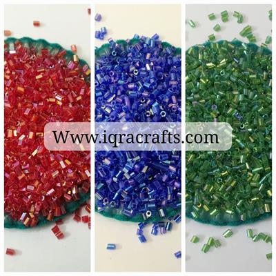 Pack of 3 Tola glass pony Cut beads 2mm Glass Beads In Various Colors