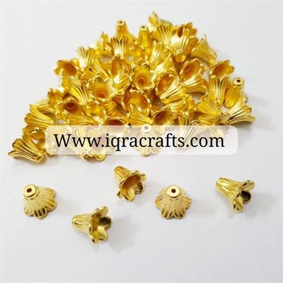 40 Pcs Plastic Golden Bell Design for Latkan Making, Toran Making, Craftwork 12mm