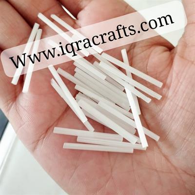 10 gm Pcs White  Long Bugle Beads Tube Glass Beads, Pony Bead, DIY Craftsmanship 2.5 cm