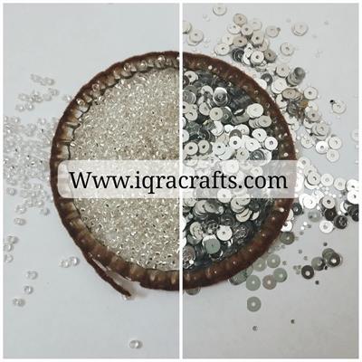 Pack of 2 Tola (1 tola each) glass pony beads & 4mm Disc Sequins