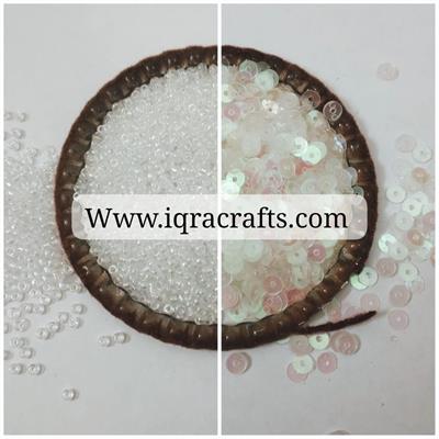 Pack of 2 Tola (1 tola each) glass pony beads & 4mm Disc Sequins