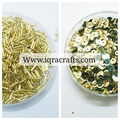 2 Tola(Tola each ) Glass Pipe & Sequins Beads, DIY Craftsmanship