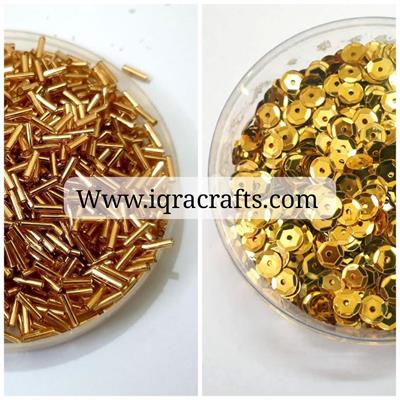 2 Tola(Tola each ) Glass Pipe & Sequins Beads, DIY Craftsmanship