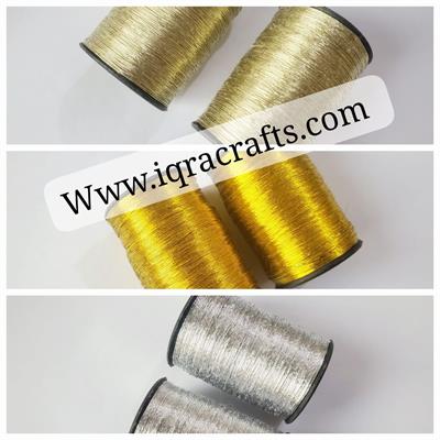 2 Pcs Embroidery material Metallic Zari Thread for Embroidery, Sewing and Jewelry Making