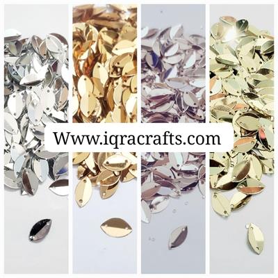 10 gm Folded Oval Boat Shape, Small Size In Gold, Silver, Pale Gold & Rose Gold 