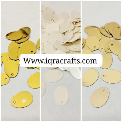 10 Gm Folded Oval Boat Shape, Regular Sequins in Mixed