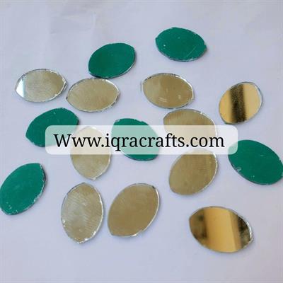 40 Pcs Oval Shape Craft Mirrors, for Crafts, Decoration (18mmx10 mm)