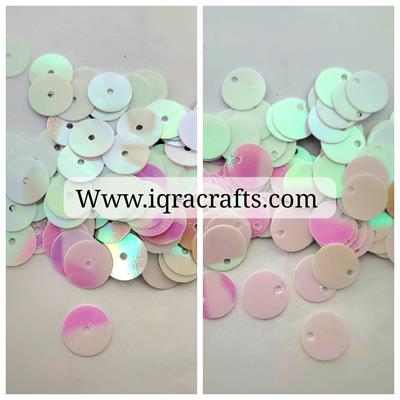 10 gm Sequins Craft Loose, Flat Round for DIY Crafts,10mm (centre and side hole)