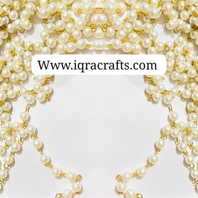 1 meter Acrylic Pearl Chain for Jewellery Making Art & Craft Work, Embroidery Work, Decoration 4mm