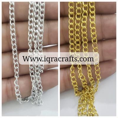 1 Gaz Stainless Steel Chains Silver & Golden Color Necklace Link Chains for DIY 4mm
