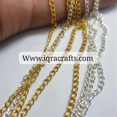 2.5 Meter Gold & Silver Chains For Making Crafts Jewellery Sets