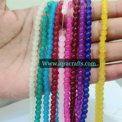 100 Plus Pcs Round Beads 4mm Glass Craft Sets DIY in Various Colors
