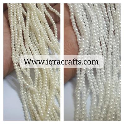 Buy 1 Get 1 Free 100 Pcs Round Beads 3mm White & Offwhite Craft Sets
