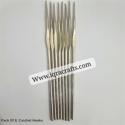 Pack Of 8 Crochet Hooks Set Metal Crochet Hooks, Size Number 7-14