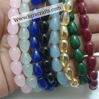 60 Pc Beautiful Color Tear Beads DIY, Art Craft Plum 12mm