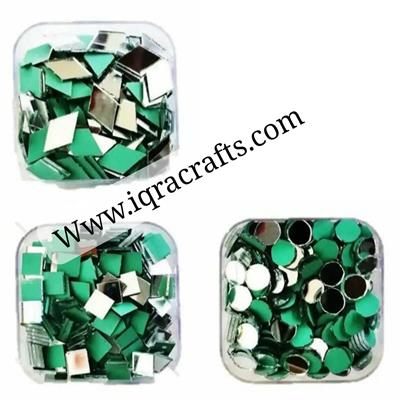 300 Pcs (100 Pcs Each) Round, Square, Diamonds DIY Small Craft Mirror