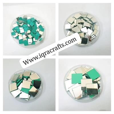 100 Pcs (25 Pcs Each) Square Shapes DIY Big Craft Mirrors